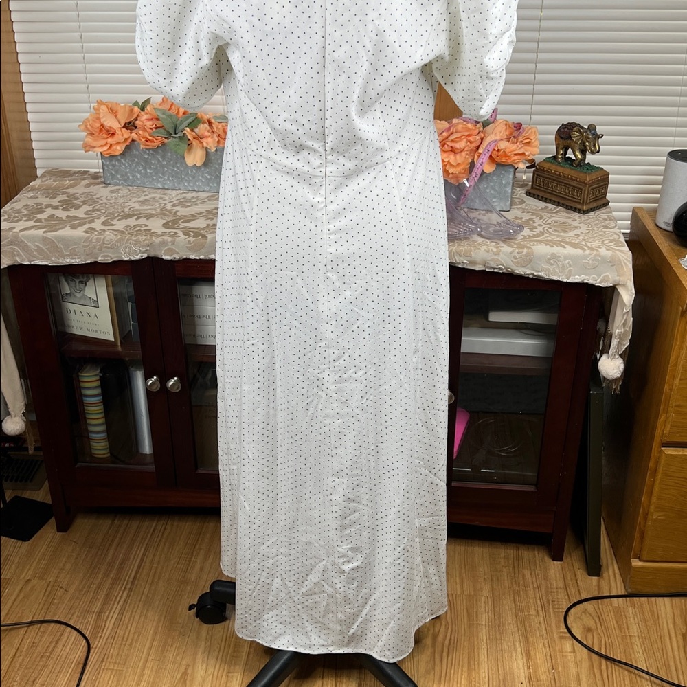 Danielle Bernstein Polka Dot Puff Sleeves Slip Dress Size 12 NWT - Picture 10 of 11